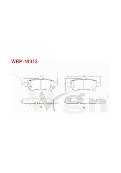 Nıssan Pathfınder R51 2.5 Dcı 4wd 2005- Arka Fren Balatası İkazlı 44060 Ea090