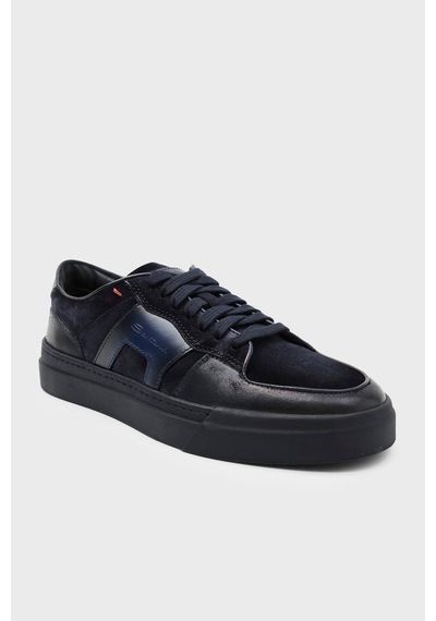 Santoni Süet Deri Sneaker Ayakkabı Erkek Ayakkabı Mbgt22221ocntgeuu60 Lacivert