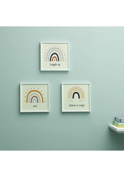 Odasına Özel Minimal Gökkuşağı Tasarımlı Çerçeve - 20x20 Cm Yeniden Kullanılabilir Yapışkanlı