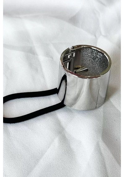 Caş Dekorasyon Silver Renk Lastikli Metal Toka Gümüş