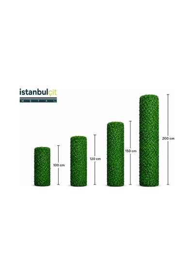 İstanbul Çit Metal Çim Çit 3,20 Mm 48x48 Mm Göz Aralığı Pvc Bahçe Mahremiyet Çiti Yeşil