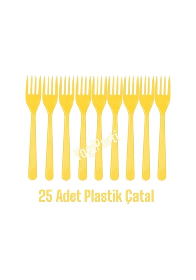Plastik Çatal 25'li Sarı Çatal Renkli Tüm Yaşlar