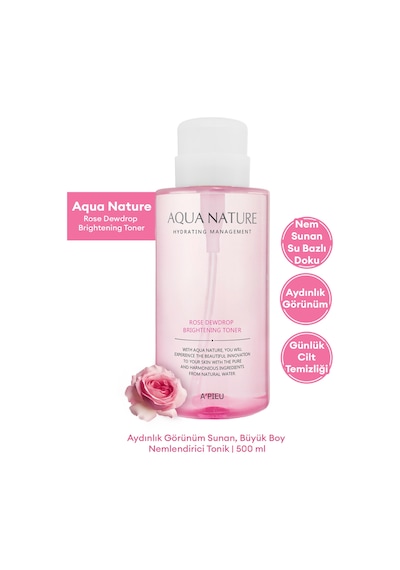 Missha A'PIEU Aqua Nature Rose Dewdrop Brightening Toner Aydınlatıcı ve Nemlendirici Tonik 500 ML