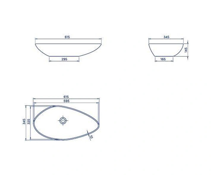 Turkuaz Olive Tezgahüstü Lavabo 61 36 Cm Beyaz