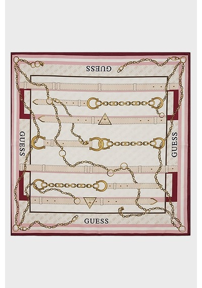 Guess Square Desenli 90 X 90 Cm İpek Eşarp Aw5765sıl90 Kadın Eşarp Aw5765 Sıl90 Red Kırmızı