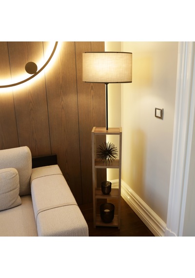 Homing Dekoratif Raflı Vizon Kumaş Lambader Ayd-3150