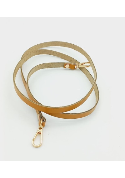 Angel Çanta Aksesuar Gerçek Deri Spagetti Model Hardal Light Gold Metal Çanta Sapı