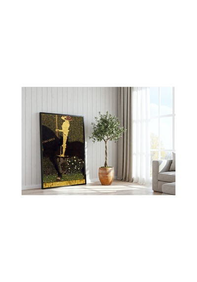 Klimt Altın Şövalye Çerçevesiz Poster 30x42 Cm A3 Tablo Art Nouveau Duvar Dekoru Mat Fotoğraf Kağıdı
