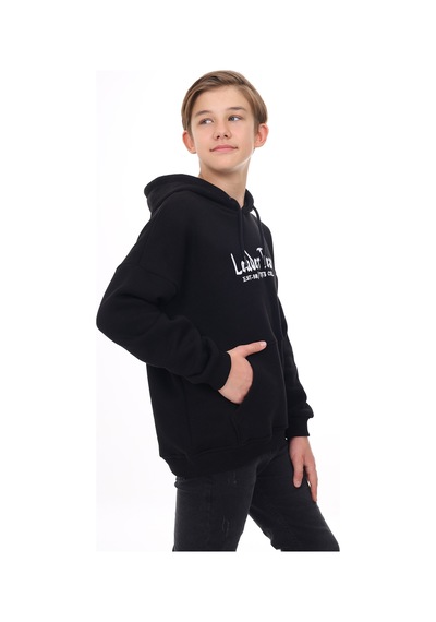 Toontoy Kids Toontoy Erkek Çocuk Oversize Kapüşonlu Cepli Düşük Omuz Baskılı Sweatshirt - 2 İplik Siyah Toontoy Kids Toontoy Erkek Çocuk Oversize Kapüşonlu Cepli Düşük Omuz Baskılı Sweatshirt - 2 İplik Siyah