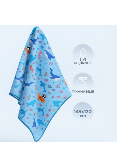 Mama Sandalyesi ve Aktivite Örtüsü - Kaydırmaz Taban - Su Itici Yüzey - Yıkanabilir - 145x120 CM