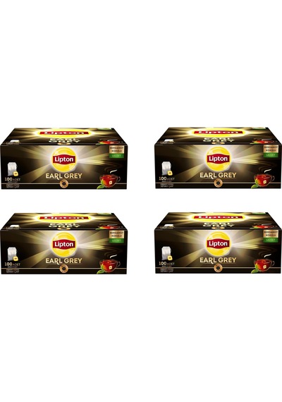 Lipton Earl Grey Bardak Poşet Çay 100'lü Paket X 4 Adet