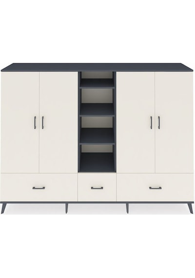 Hyperion Dolap 12 Raflı 3 Çekmeceli 4 Kapaklı 220x44x163 Antrasit Antrasit-aytaşı Hyperion Dolap 12 Raflı 3 Çekmeceli 4 Kapaklı 220x44x163 Antrasit Antrasit-aytaşı