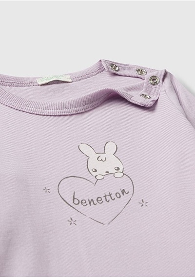 United Colors Of Benetton Benetton Yenidoğan Lila Uzun Tshırt Lila