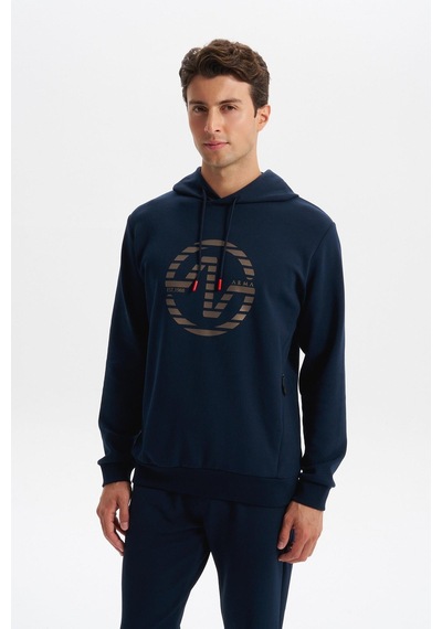 AR-MA Arma Erkek Slim Fit Örme Interlok Kapüşonlu Kanguru Cepli Sweatshirt Yazı Baskılı %80 Pamuk %14 Polyester %6 Elastane K30254685302 Lacivert AR-MA Arma Erkek Slim Fit Örme Interlok Kapüşonlu Kanguru Cepli Sweatshirt Yazı Baskılı %80 Pamuk %14 Polyester %6 Elastane K30254685302 Lacivert