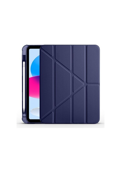 Apple Uyumlu iPad 11.nesil 11" Ve 10.nesil 10.9" , Trifold Standlı, Silikon Arka Korumalı Kılıf. Kapaklı Kılıf