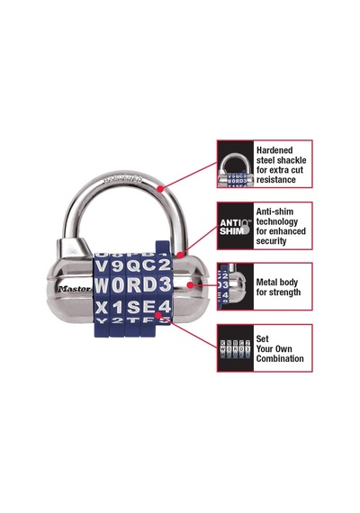 Master Lock Asma Kilit, Kendi Word Şifreli Kilidinizi Ayarlayın,