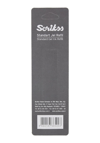 Scrikss Jumbo Jel Tükenmez Refil 2'li Blister Siyah