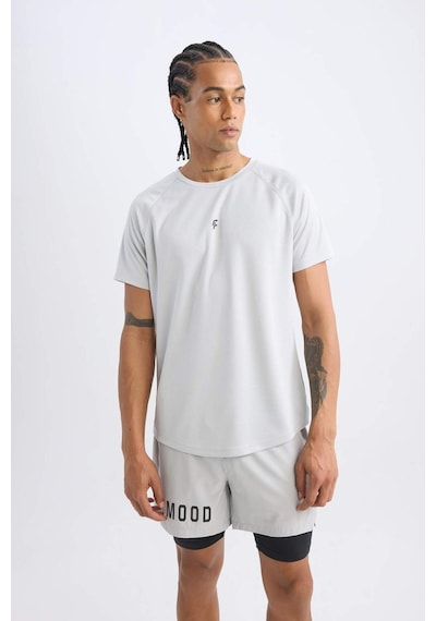 DeFactoFit Hızlı Kuruyan Slim Fit Dar Kesim Bisiklet Yaka Baskılı Sporcu Kısa Kollu Tişört V2887AZ25SPGR91