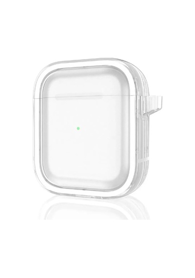 Movenchy Apple Airpods Uyumlu 4 4.nesil Shiny Şeffaf Kılıf - Beyaz Çok Renkli