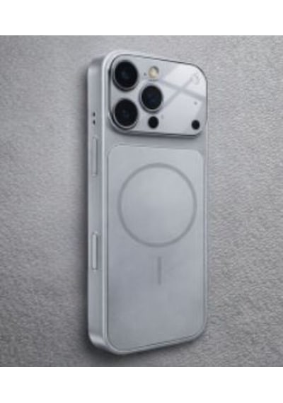 Ag Glass Apple Uyumlu iPhone 15 Puro Telefon Kılıfı Silver