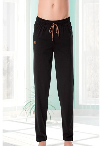Kly %100 Pamuk Battal Beden Erkek Tek Alt Pijama 120-siyah-l Çok Renkli