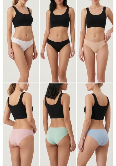 Loule Kadın 6'lı Modal Pamuklu İz Yapmaz Bikini Külot Renkli Set Çok Renkli