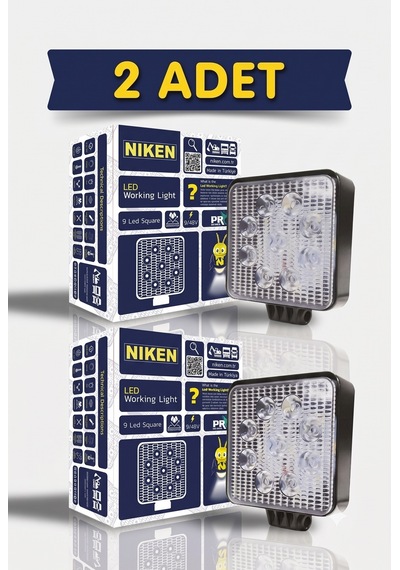 2'li Nıken Calısma Lambası Eco Kare 9 Ledlı