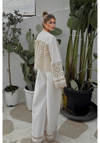 Fashion Cocktail Romantik Kore Tarzı İnci Brode İşçilikli Dantel Zarif Yelek Pantolon Ham Keten Bohem Takım Bej Fashion Cocktail Romantik Kore Tarzı İnci Brode İşçilikli Dantel Zarif Yelek Pantolon Ham Keten Bohem Takım Bej