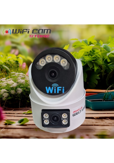 Çift Kameralı İç Ortam Tavan Tip Dome Wifi Kamera