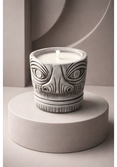 Totem Mask Dekoratif Kap Mum Renkli