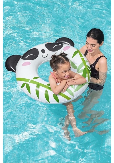 Panda Figürlü Çocuk Deniz Havuz Yüzme Simidi - 80 Cm - 3 - 6 Yaş Arası 36351 Çok Renkli