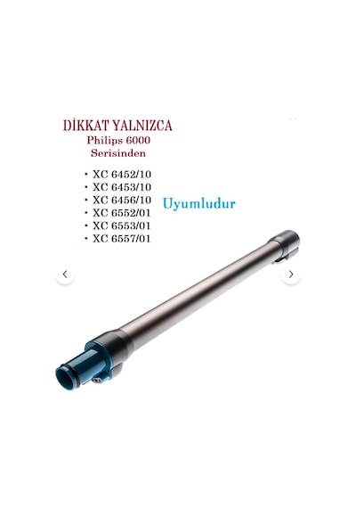 Srfn Ticaret Philips 6000 Serisi Dikey Süpürge Xc6452/10 - Xc6453/10 - Xc6456/10 - Xc6552 - Xc6553 - Xc6557 Uyumlu Teleskopik Boru - 1 Adet