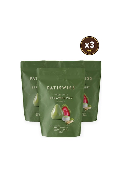 Matcha & Beyaz Çikolata Çilek Draje 80g X 3 Adet
