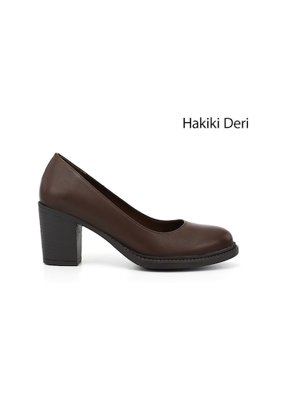 Gönderi(R) Gönderi R Kadın Kahve Antik Orta Kalın Topuklu Hakiki Deri Ayakkabı Gdza13424336 Kahve
