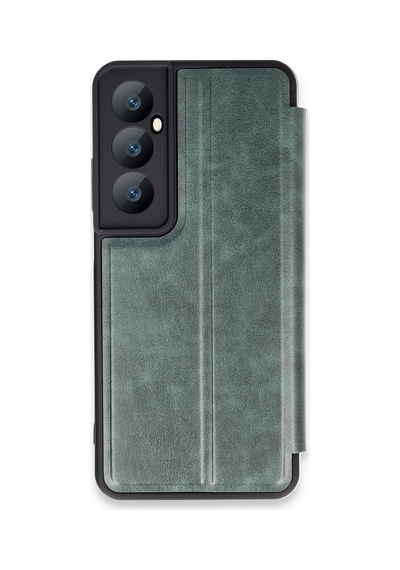 Newface - 339 - Realme C65 Kılıf Flip Cover - - Csmo-tex - Koyu Yeşil