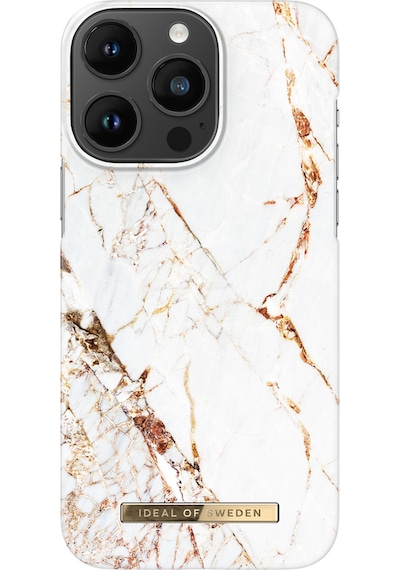 Fashion Case Apple Uyumlu iPhone 13 Pro Tasarım Kılıf - Carrara Gold Bej
