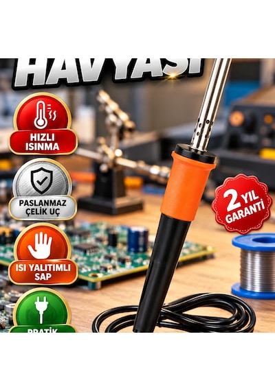 Isı Yalıtımlı Saplı Paslanmaz Çelik Lehimleme Havyası