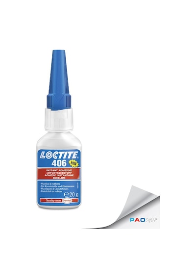 LOCTITE 406 Plastik Kauçuk Yüzeylere Hızlı Yapıştırıcı - 20 gr. (2 Adet)