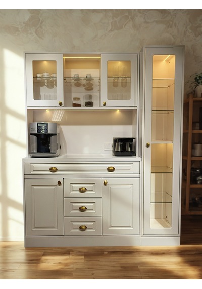 Mikel Masalı Beyaz Kahve Köşesi Led Aydınlatmalı %100 Mdf 160 45 200 Çok Renkli