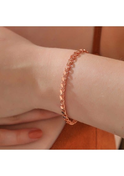 Gümüş Rose Pullu Zincir Kadın Bileklik Çok Renkli 86341242