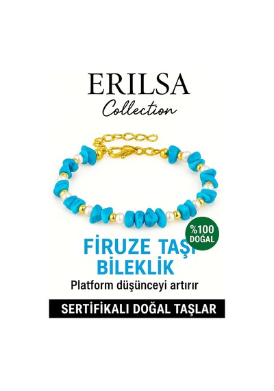 Sertifikalı Kırık Taşlı Model İnci Firuze Taşı Bileklik Şifa Çok Renkli