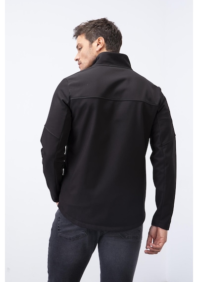 Tommylife Tommy Life Siyah Fermuarlı Dik Yaka Su Ve Rüzgar Geçirmez Softshell Erkek Mont - 88050 Siyah