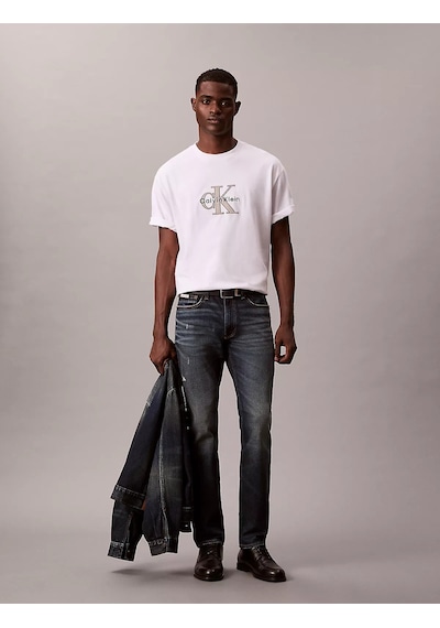 Calvin Klein Erkek T Shirt Lv04re815g Yaf Beyaz Beyaz