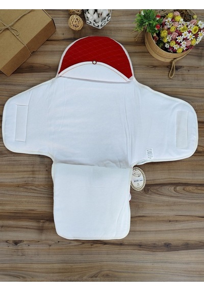 Bebek Kundak Battaniyesi Ayaklı Dış Bebek Kundağı Hastane Çıkışı Kundak Battaniye Unisex Kırmızı