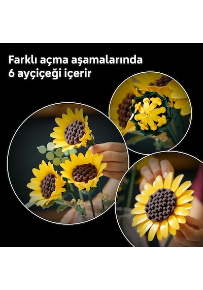 Lego Botanicals Ayçiçeği Buketi 11502 - Yetişkinler İçin Çeşitli Gelişim Aşamalarında 6 Ayçiçeği İçeren D Çok Renkli