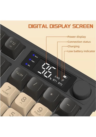 Miaxtreme Freewolf M96 2.4g Bt5.0 Çift Bağlantılı Tft Led Ekranlı Reinbow Gaming Oyuncu Klavye
