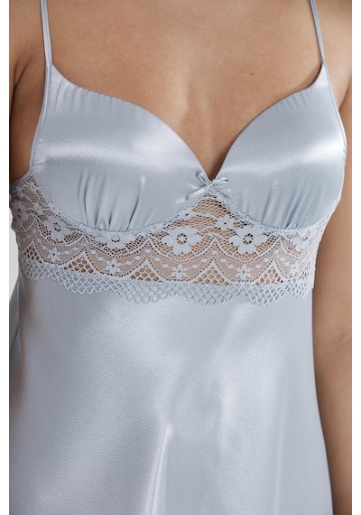 Pierre Cardin 2406 Kadın Saten Emprime Gecelik&sabahlık Takım - Mist Mist