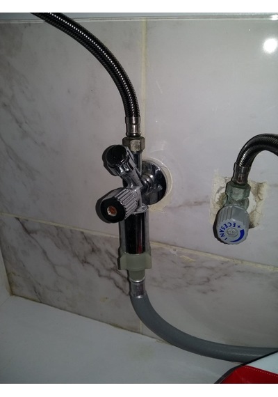Yapıtaşı Kartepe Yt35 Çiftli Dual Ara Musluk Makine Musluğu Gri