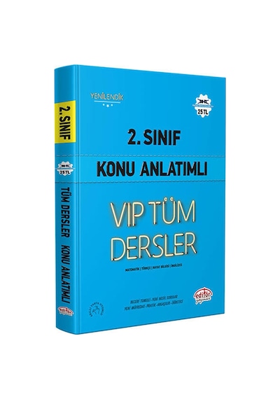 2.Sınıf VIP Tüm Dersler Konu Anlatımlı  -  Mavi Kitap -  Editör