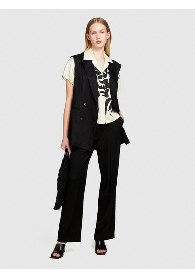 Sisley Viskoz Önü Pileli Geniş Paça Pantolon Kadın Siyah Pantolon - 324p49nmlf057